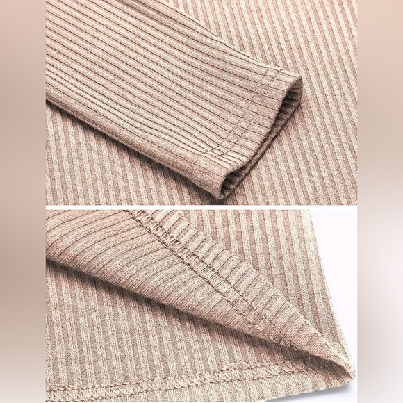 Tobrief Women's Small Henley Shirt Long Sleeve Ribbed Button Down Knit Top - Picture 4 of 5